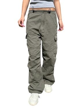 Brandy Melville Jenna Olive Green Khaki Cargo Pants Relaxed Utility Size S / M